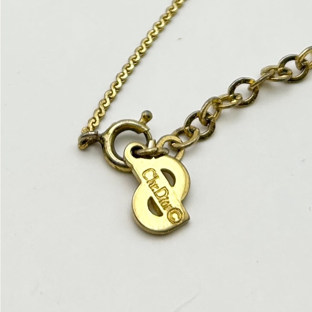 Dior Gold Plated Necklace with "CD" Pendant - Picture 4 of 5